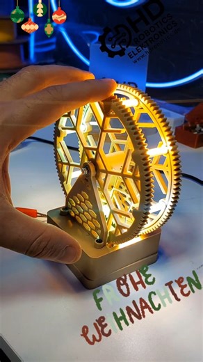 HD Robotics on Instagram: "diesem Video zeige ich euch mein selbstgebautes LED-Riesenrad-Projekt: ein motorbetriebenes, sich drehendes Mini-Riesenrad mit eigens entwickelten Linien-LEDs, die ich in Glas-Sicherungshülsen verbaut habe – sie leuchten unglaublich schön und sind perfekt für dieses Weihnachts-Projekt, aber auch ideal als Deko für Zimmer, Events oder kreative Installationen. Gesteuert wird alles über einen ISB32C3 Controller mit Motor-Driver, wahlweise per vier Tasten für die manuelle 