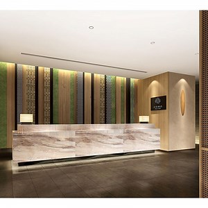[Hot Item] Custom Modern Design Marble Reception Counter/Desk with Marble/Plywood for Hotel