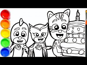 How to Draw PJ MASKS Easy 🟢🔵🔴 Easy Drawing for Kids | Catboy, Owlette, Gekko | PJ Masks