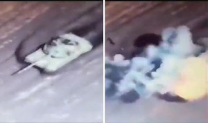 Ukraine: Footage appears to show Russian T-72B3 hitting a mine