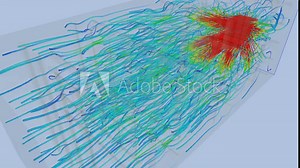 Industrial mixer box airflow simulation - CFD simulation Computational fluid dynamics Stock Video