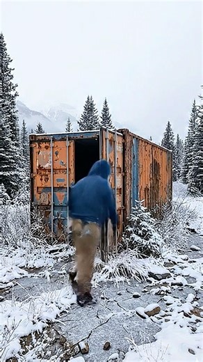 Abandoned Container to Tiny Home in the Snowy Mountain Area