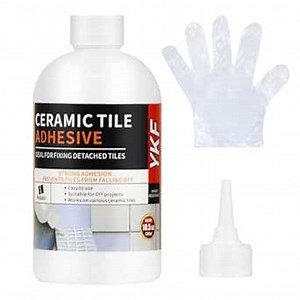Heavy Duty Tile Adhesive & Repair Glue (10.5oz) – Strong Bonding Kit for Loose Ceramic, Porcelain & Stone – Instant Fix for Hollow Floors & Walls – Easy Squeeze, No-Mess Application