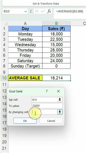 👉 Client ka Target Excel ne solve kar diya 😎 | Goal Seek #shorts