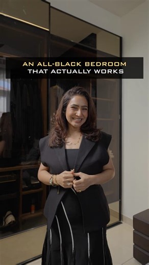 The KariGhars on Instagram: "An all-black bedroom that feels open. He asked for an all-black bedroom. As designers, that’s a colour we approach with care - especially when it comes to a space meant for rest and study. Black can easily feel heavy, closed in, or overwhelming if it isn’t handled thoughtfully. But this was the vision of a teenager - clear and confident about what he wanted his space to feel like. We didn’t advise otherwise. We listened. The idea wasn’t to soften the black - it was t