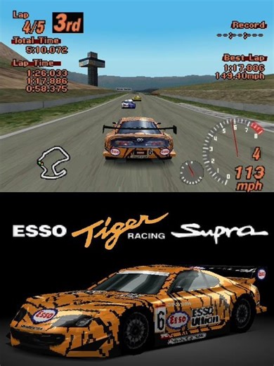 Gran Turismo 2 A Spec Mod | Esso Tiger Racing Supra | Laguna Seca Raceway | Gameplay