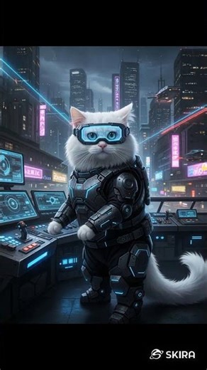 your cat just took command of the cyber city 💥😼