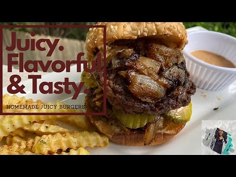 HOMEMADE JUICY HAMBURGERS | IRON MIKE | HOW TO | CAST IRON SKILLET
