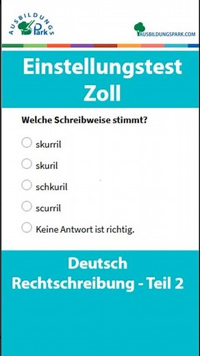 Einstellungstest Zoll | Rechtschreibung - Deutsch | Teil 2 | Die neuesten Fragen #einstellungstest