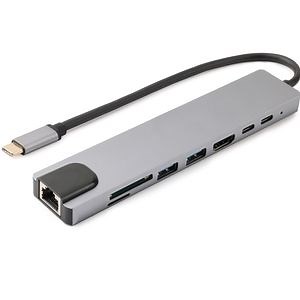 [Hot Item] 8 in 1 USB C Hub Cat 5 Ethernet Type C Hub