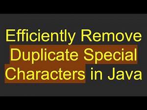 Efficiently Remove Duplicate Special Characters in Java