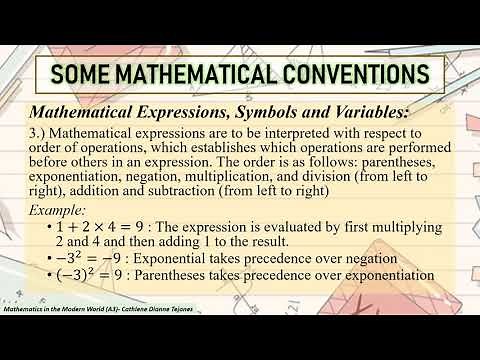 Conventions in the Mathematical Language