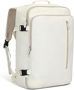 Hynes Eagle Carry on Backpack 38L Large Travel Backpack for Women Flight Approved Weekender Bag Laptop Backpack Men 15 inches Beige
