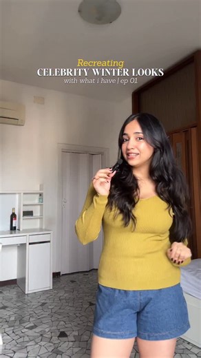 Vibhuti Sharma on Instagram: "Ep:01 of Recreating celeb winter looks on 5’2 girl 💛 Comment down “links” for the same/ similar links in your dms 🔗 For episode 01, i tried recreating the “casual winter style queen”, Kendall Jenner. It’s so easy to recreate with what you have in your wardrobe, a basic white tshirt, dark blue denims and a short wool jacket, the right minimal accessories and a black footwear to tie this look together. I love how it turned out to be, now you let me know if this REAL