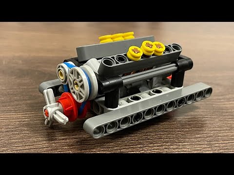 Mini Detailed V6 LEGO Technic Engine (Functional with Working Pistons)