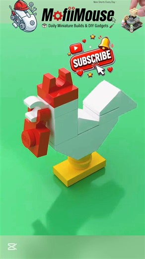 How to Build a Mini LEGO Chicken! 🐔🧱 #shorts #lego #mofiimouse #legomaster