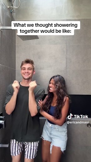 Basically yeah 😭🤣 #couple #funny #ericandmani #shower #fypシ