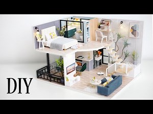 DIY Miniature Dollhouse Kit || Loft Villa - Relaxing Satisfying Video