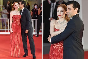 Jessica Chastain and Oscar Isaac display their on-screen chemistry in Venice