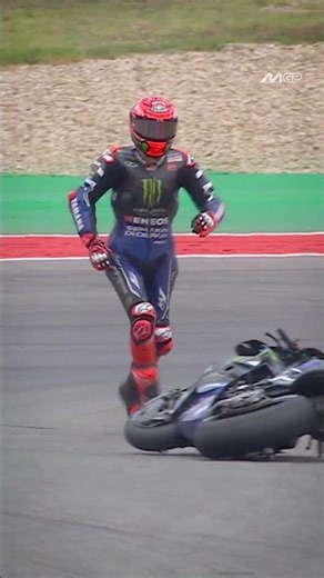 Quartararo suffered a rare T17 crash during Q1 😔