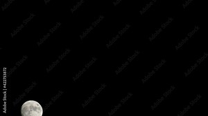 Moon Timelapse, Stock time lapse : Full moon rise in dark nature sky, night time. Full moon disk time lapse with moon light up in night dark black sky. High-quality free video footage or timelapse