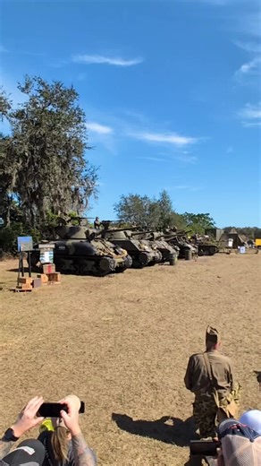 This was my first time seeing a tank fire this close, and wow—every shot was incredibly loud. You could feel the wind burst and the ground shake with each blast. It was absolutely amazing to witness in person. #TankFire #LiveReenactment #WW2Reenactment #MilitaryHistory #ZephyrhillsAirport