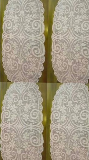 Handmade crochet oval heart tablecloth free tutorial ask for the link in comment