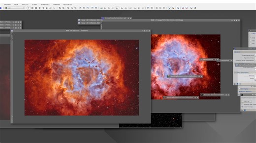 玫瑰星云窄带处理全流程