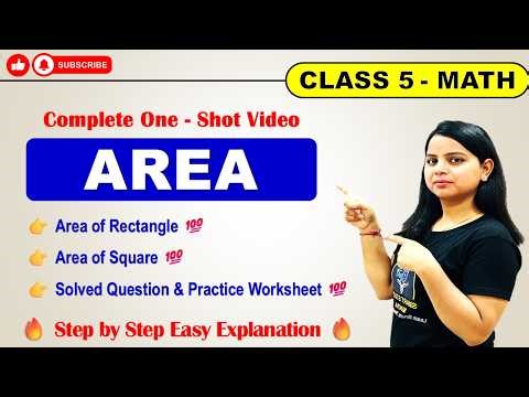 Area for Class 5 - Area of Rectangle & Square with example & Worksheet #area #trending