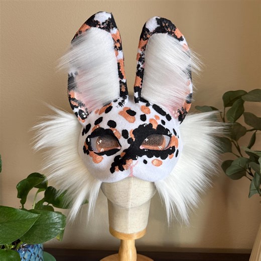 Therian Calico Bunny Rabbit Mask - Etsy UK