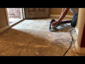 Makita Angle Grinder. Grinding Thinset after Tile Demo.