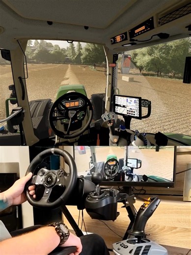 Farming Simulator Fendt 722 Vario Kuhn Baler Logitech Steering Wheel Thrustmaster Farmstick #dkgc