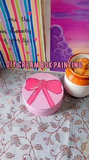 DIY cream box painting 🖌️#diy #cream #box #shorts #like #comment #subscribe #art #thehandmadens
