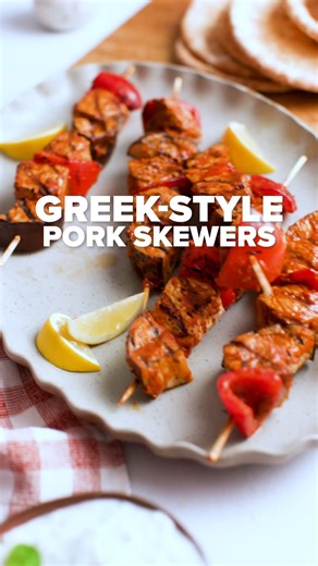 Dig into bold flavor with delicious Greek Style Pork Skewers! Perfect for a quick and easy meal! Find the recipe here: https://www.pork.org/greek-style-pork-skewers/ | Illinois Pork Producers Association | Facebook