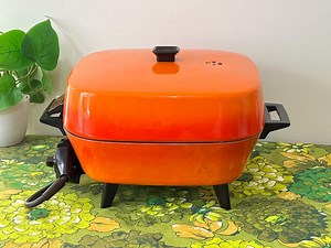 Vintage General Electric Frypan STAINLESS STEEL Base - Retro Orange Frypan - Retro Kitchen -electrically Tested/tagged - Electric Skillet - Etsy Australia