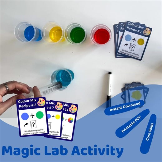 Magic Lab: Colour Mixing Game | Fine Motor Sensory Activity | Ot-inspired Printable for Kids | Water Play STEM Learning - Etsy