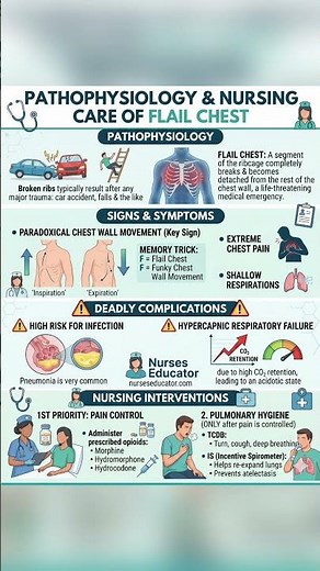 🚨 Nursing Student Alert: Let’s talk Flail Chest! 🚨