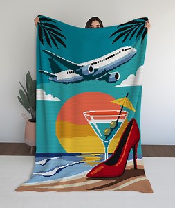 Tropical Getaway Tapestry Crochet Pattern: Sunset Beach Graphgan (PDF Pattern) - Etsy