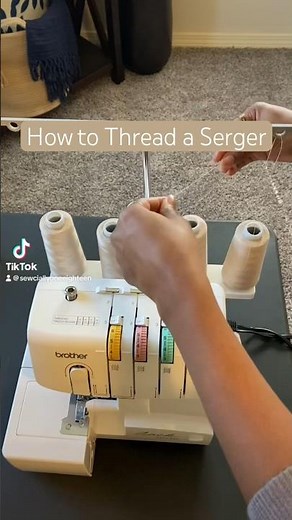 How to thread a serger #sewing #sewingmachine #howtosew #sewingforbeginner #serger