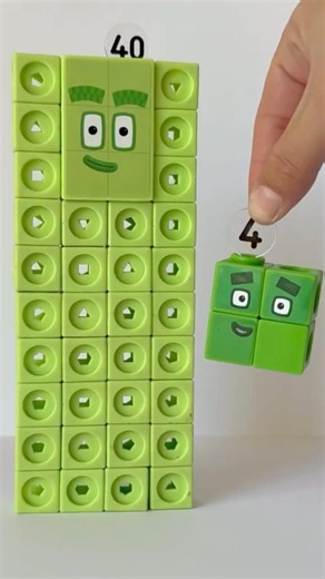 Numberblocks Four Times Tables | Numberblock Mathlink Cubes 31-40 | X4 Multiplication table.