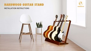 7 Guitar Stand Holder, Hard Beech Wood Folding Rack for Multiple Electric/Acoustic/Bass Guitars, Compact Floor Display & Storage for Home Studio Stage