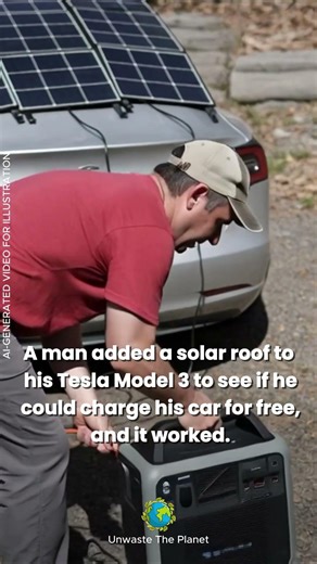Solar Roof Charges Tesla for Free