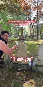 Ghost Thanks Me After Cleaning Headstone — Cemetery ASMR