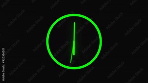 countdown clock animation, 12 hours clock animation, counting down clock isolated animation