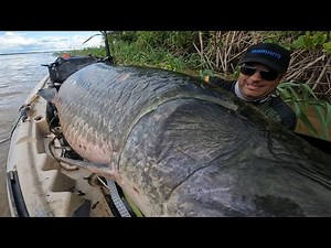 GIANT COVERED THE KAYAK, EVEN SEEING IT I CAN'T BELIEVE IT! Arapaima from the Madeira River.
