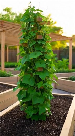 HOW TO GROW MORE IN LESS SPACE WITH A VERTICAL CUCUMBER TOWER 🥒🌿 | Small Garden Hack