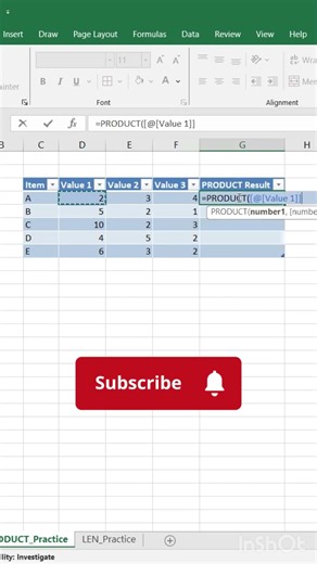 Multiply Numbers Like a Pro in Excel | PRODUCT Formula #excel #spreadsheetmagic #exceltricks