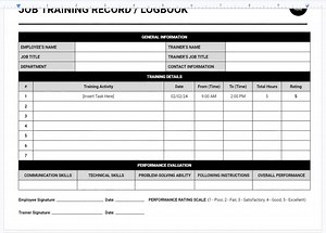 Job Training Record Template, Employee Training Progress Tracker, HR Skills Development Log, Training Milestones Record, New Hire Training - Etsy UK