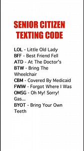 SENIOR CITIZEN TEXTING CODE | LK Logic