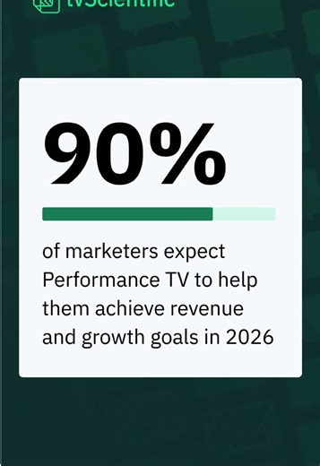 📈 90% of marketers expect Performance TV to drive revenue growth in 2026. Get all the findings sign up to receive the report the moment it drops. Link in bio. 🔗 #StateofPerformanceTV #tvScientific #PerformanceTV #CTVAdvertising #connectedtv